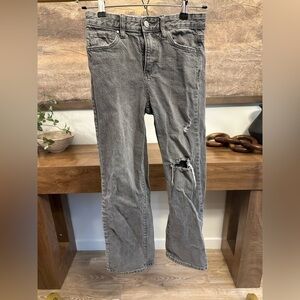 RSQ kids wide leg jean. Grey distressed denim jeans